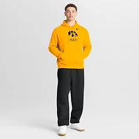 Men's Nike Gold Iowa Hawkeyes Basketball Two-Hit Club Fleece Pullover Hoodie