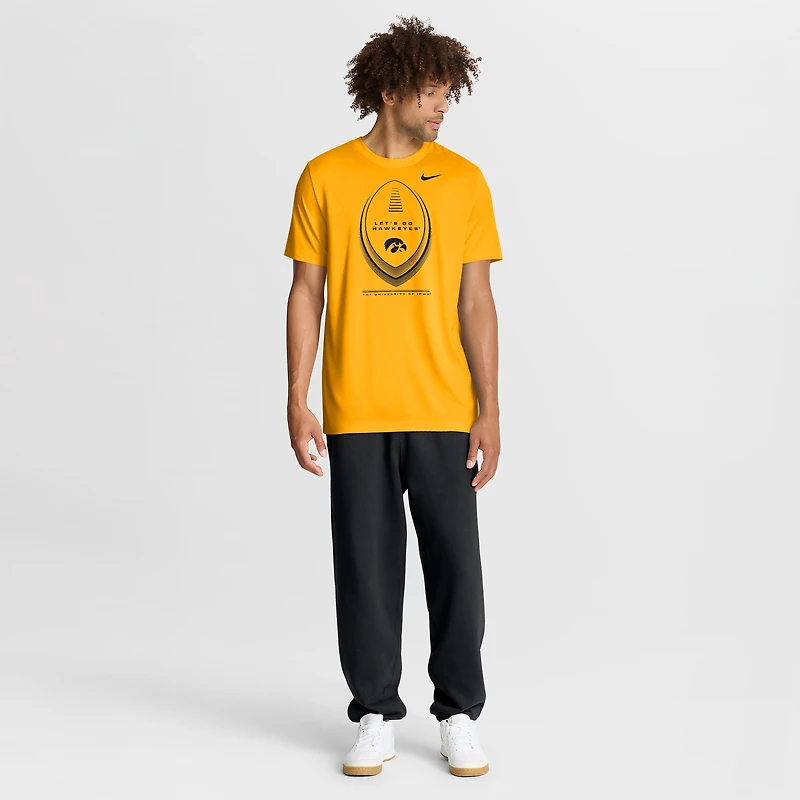 Men's Nike Gold Iowa Hawkeyes Primetime Legend Football Icon Dri-FIT T-Shirt