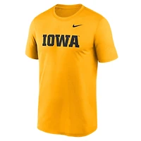 Men's Nike Heather Gray Iowa Hawkeyes Primetime Legend Wordmark T-Shirt