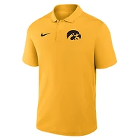 Polo Nike Gold Iowa Hawkeyes Primetime Victory pour homme avec logo principal