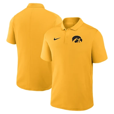 Polo Nike Gold Iowa Hawkeyes Primetime Victory pour homme avec logo principal