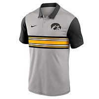 Polo Nike Iowa Hawkeyes Vapor Dri-FIT gris/noir pour homme