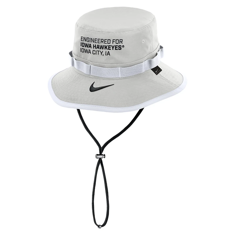 Men's Nike Gray Iowa Hawkeyes 2025 Sideline Apex Boonie Performance Bucket Hat
