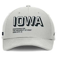 Men's Nike Gray Iowa Hawkeyes 2025 Sideline Dust Pinched Rise Adjustable Hat