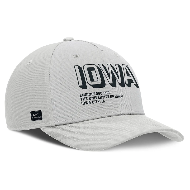 Casquette ajustable Nike grise Iowa Hawkeyes 2025 Sideline Dust pour homme