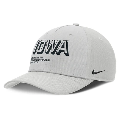 Men's Nike Gray Iowa Hawkeyes 2025 Sideline Dust Pinched Rise Adjustable Hat