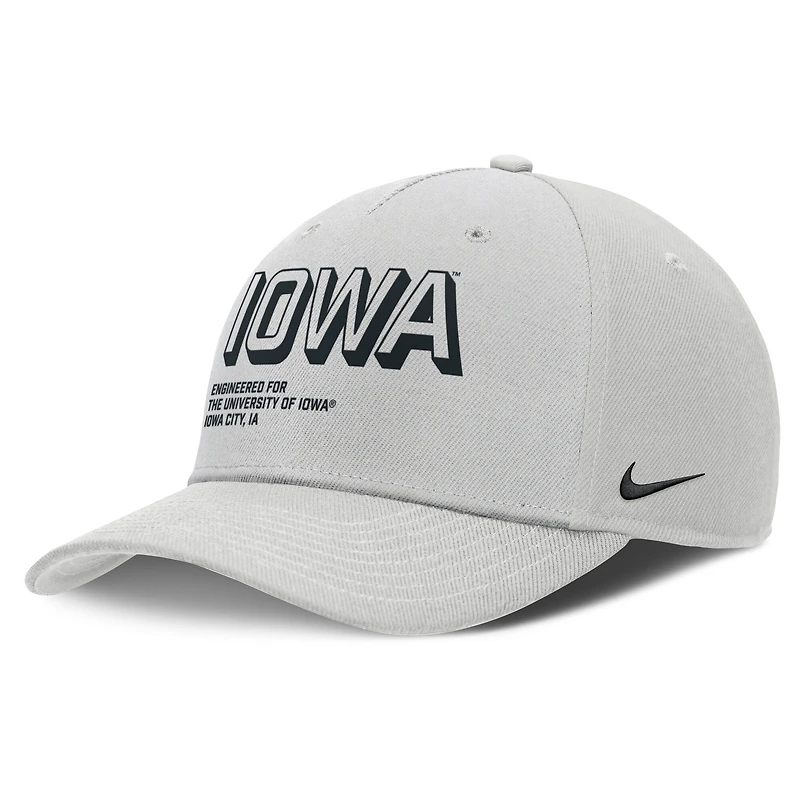 Casquette ajustable Nike grise Iowa Hawkeyes 2025 Sideline Dust pour homme