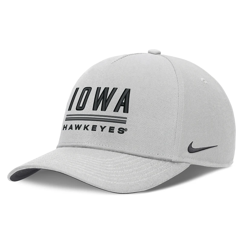 Casquette ajustable Nike grise Iowa Hawkeyes 2026 Sideline Dri-FIT pour homme