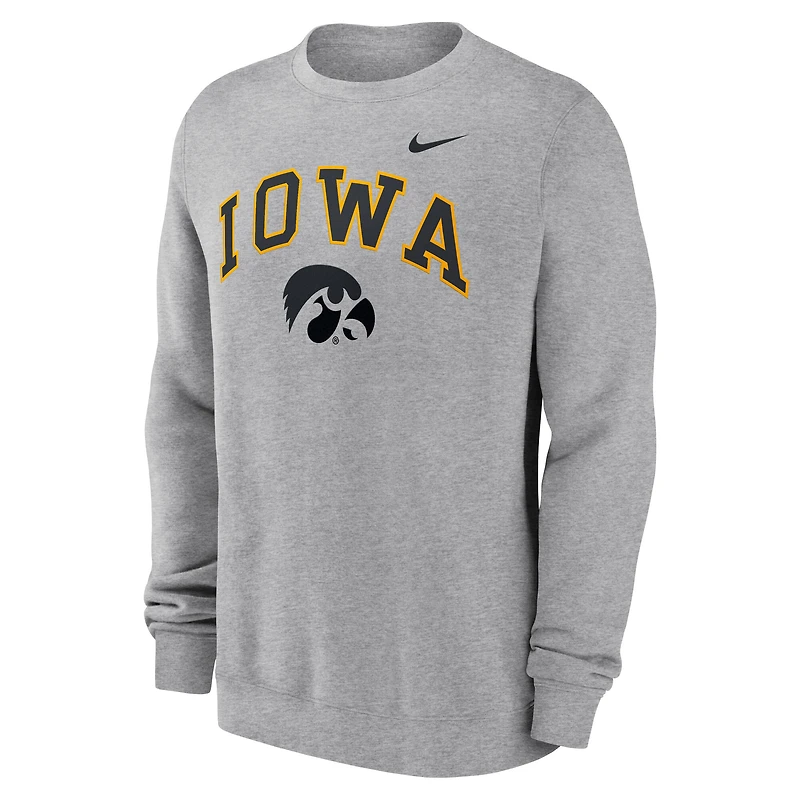Men's Nike Gray Iowa Hawkeyes Arch Pullover Sweatshirt