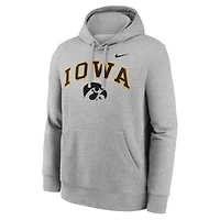 Men's Nike Gray Iowa Hawkeyes Club Fleece Arch Pullover Hoodie
