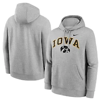 Men's Nike Gray Iowa Hawkeyes Club Fleece Arch Pullover Hoodie