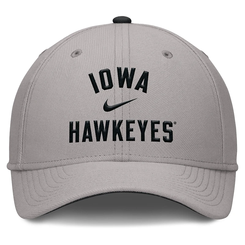 Casquette Nike grise Iowa Hawkeyes Rise Prep Performance Flex pour homme