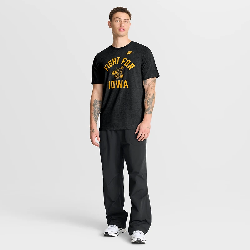 T-shirt Nike Heather Black Iowa Hawkeyes Legacy Mantra Tri-Blend pour homme