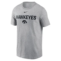 Men's Nike Heather Gray Iowa Hawkeyes Campus 2-Hit T-Shirt