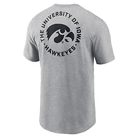 Men's Nike Heather Gray Iowa Hawkeyes Campus 2-Hit T-Shirt