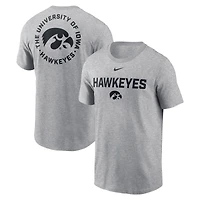 T-shirt Nike Campus 2-Hit gris chiné pour homme des Iowa Hawkeyes