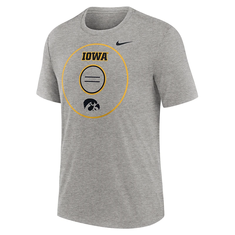 T-shirt Nike gris chiné Iowa Hawkeyes Campus Local Tri-Blend pour homme