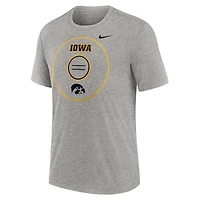 T-shirt Nike gris chiné Iowa Hawkeyes Campus Local Tri-Blend pour homme