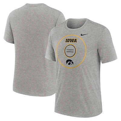 T-shirt Nike gris chiné Iowa Hawkeyes Campus Local Tri-Blend pour homme