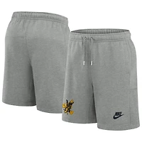 Short en molleton Legacy Essential Nike Iowa Hawkeyes gris chiné pour homme