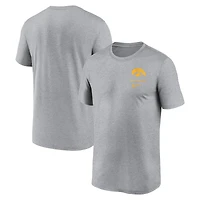 Men's Nike Heather Gray Iowa Hawkeyes Primary Logo Legend Performance T-Shirt