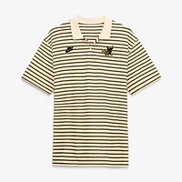 Men's Nike Natural/Black Iowa Hawkeyes Striped Primary Logo Dri-FIT Polo
