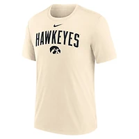 Men's Nike Natural Iowa Hawkeyes Arch Logo Triblend T-Shirt