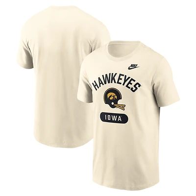 Men's Nike Natural Iowa Hawkeyes Legacy Arch Helmet T-Shirt