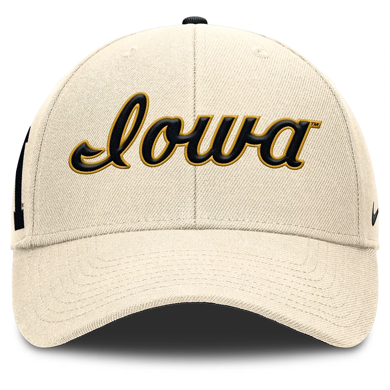 Casquette ajustable Nike Natural Iowa Hawkeyes Primetime Rise pour homme