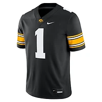 Maillot de match Nike #1 noir des Hawkeyes l'Iowa pour hommes
