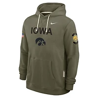 Sweat à capuche Nike Olive Iowa Hawkeyes 2025 Military Appreciation Standard Issue pour homme