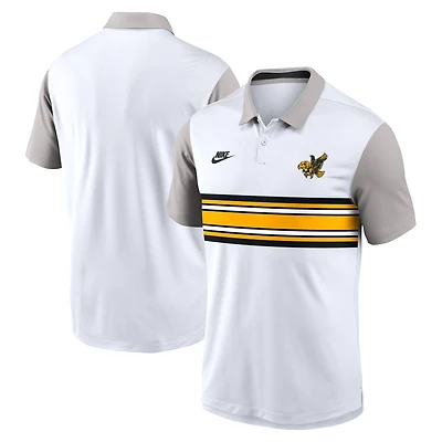 Men's Nike White/Gray Iowa Hawkeyes Athletic Prep Legacy Logo Vapor Dri-FIT Polo