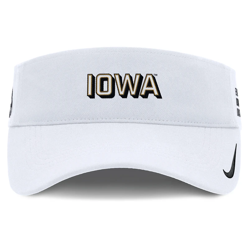 Men's Nike White Iowa Hawkeyes 2025 On-Field Gameday Performance Ace Adjustable Visor