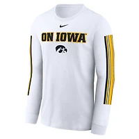 T-shirt Nike blanc à manches longues avec slogan Local Spirit des Iowa Hawkeyes pour hommes