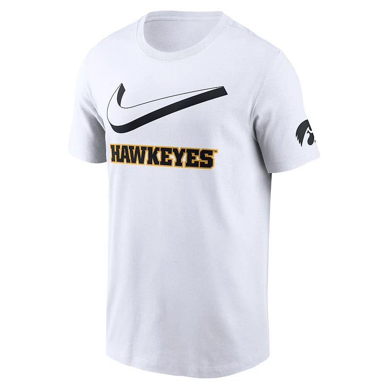 Men's Nike White Iowa Hawkeyes Primetime 2-Hit Swoosh T-Shirt