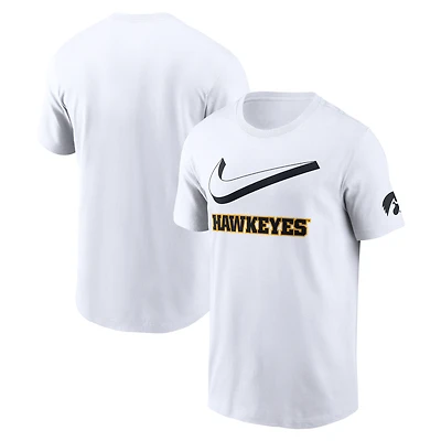 Men's Nike White Iowa Hawkeyes Primetime 2-Hit Swoosh T-Shirt