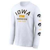 Men's Nike White Iowa Hawkeyes Primetime Classic Location Long Sleeve T-Shirt