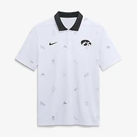Polo Nike Dri-FIT blanc Iowa Hawkeyes à motif vapor pour homme