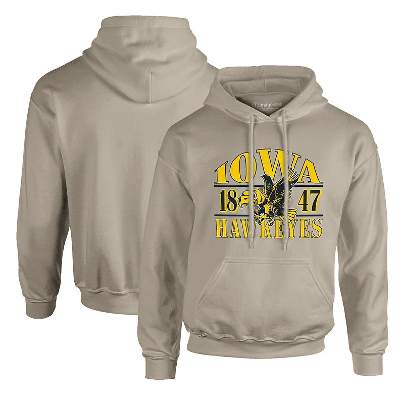 Men's Tan Iowa Hawkeyes Upper Arch Letters Pullover Hoodie