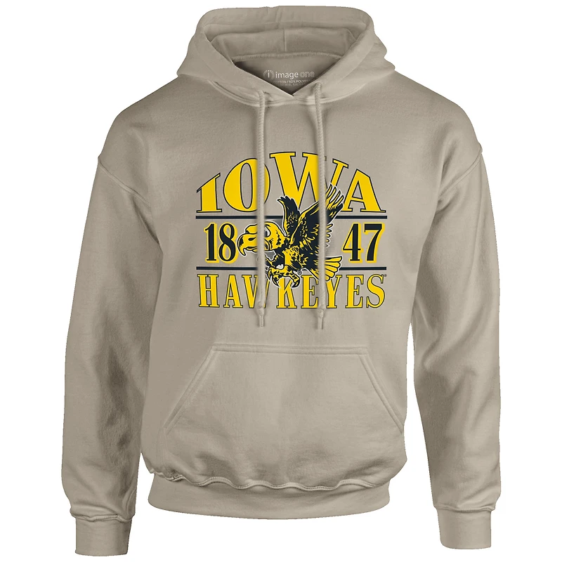 Men's Tan Iowa Hawkeyes Upper Arch Letters Pullover Hoodie