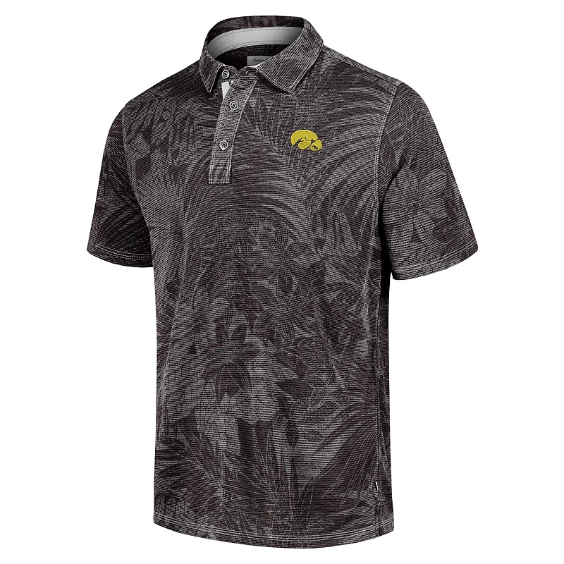 Polo Tommy Bahama noir pour homme Iowa Hawkeyes Sport Santiago Paradise Big & Tall