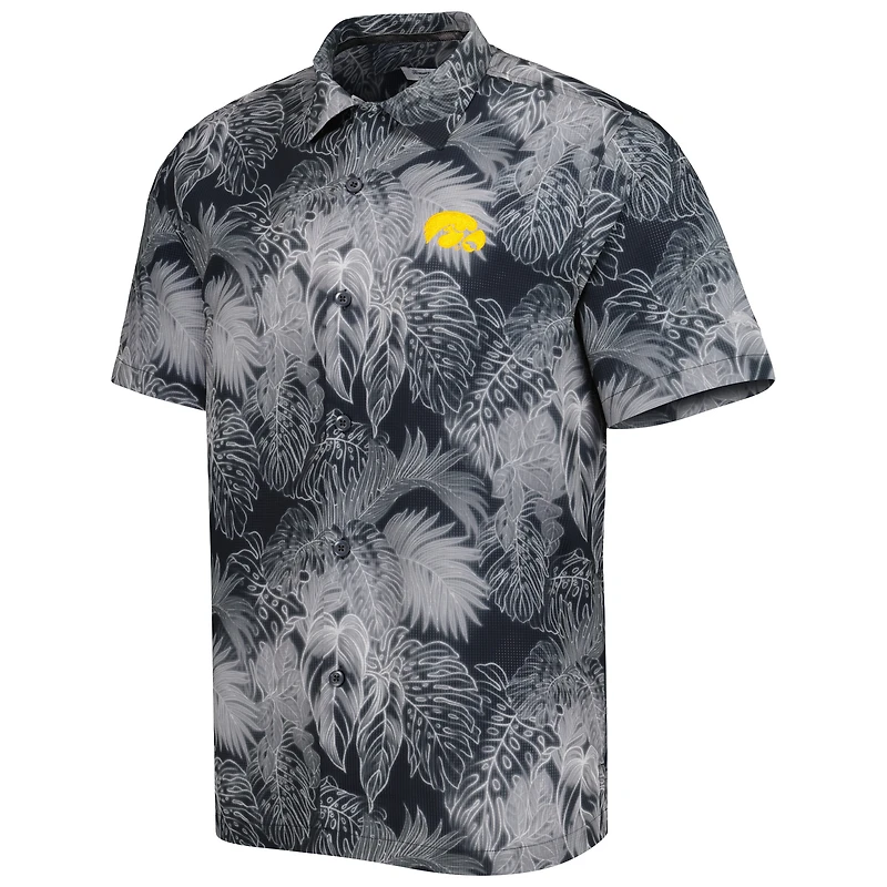 Chemise de camp boutonnée Tommy Bahama Iowa Hawkeyes Coast Luminescent Fronds IslandZone pour homme