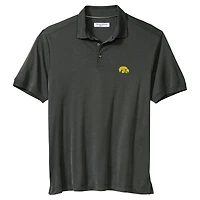 Men's Tommy Bahama Black Iowa Hawkeyes IslandZone Bay Stripe Polo