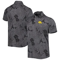 Polo Tommy Bahama Iowa Hawkeyes Miramar Blooms noir pour homme