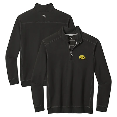 Men's Tommy Bahama Black Iowa Hawkeyes Montego Bay Half-Zip Jacket