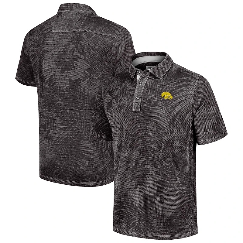 Polo Tommy Bahama noir pour homme Iowa Hawkeyes Sport Santiago Paradise