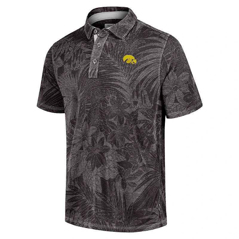 Polo Tommy Bahama noir pour homme Iowa Hawkeyes Sport Santiago Paradise