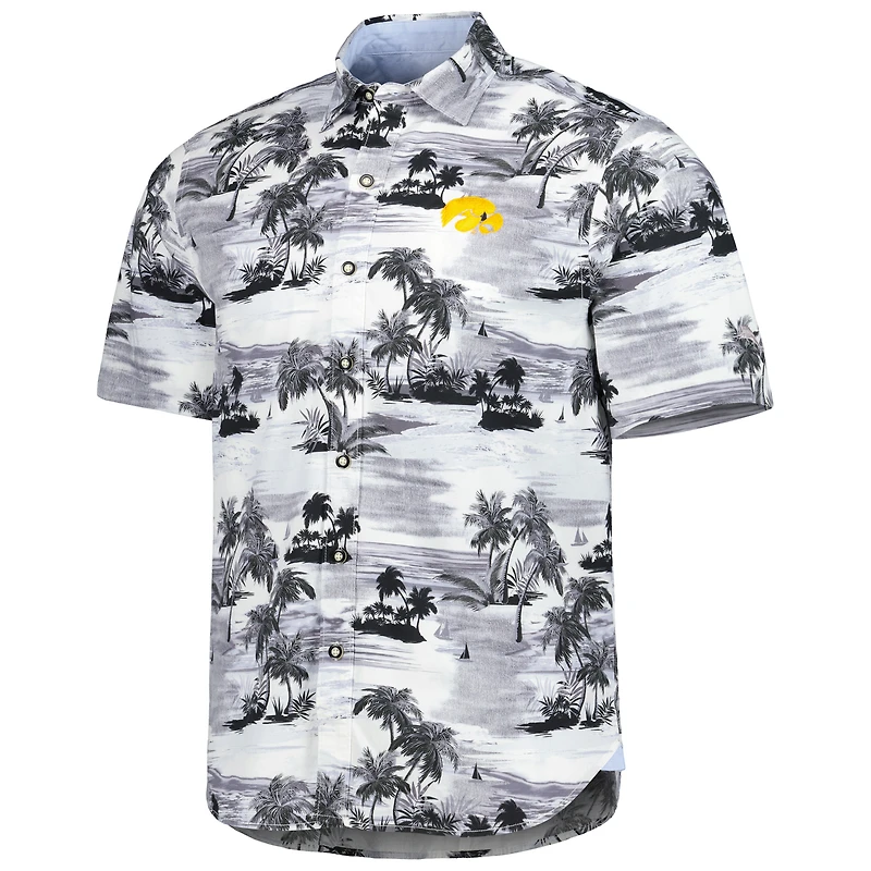 Men's Tommy Bahama Black Iowa Hawkeyes Tropical Horizons Button-Up Shirt