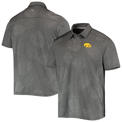 Polo Tommy Bahama anthracite Iowa Hawkeyes Palm Coast Delray Frond IslandZone pour homme