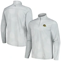 Men's Tommy Bahama Gray Iowa Hawkeyes Delray Frond IslandZone Half-Zip Jacket